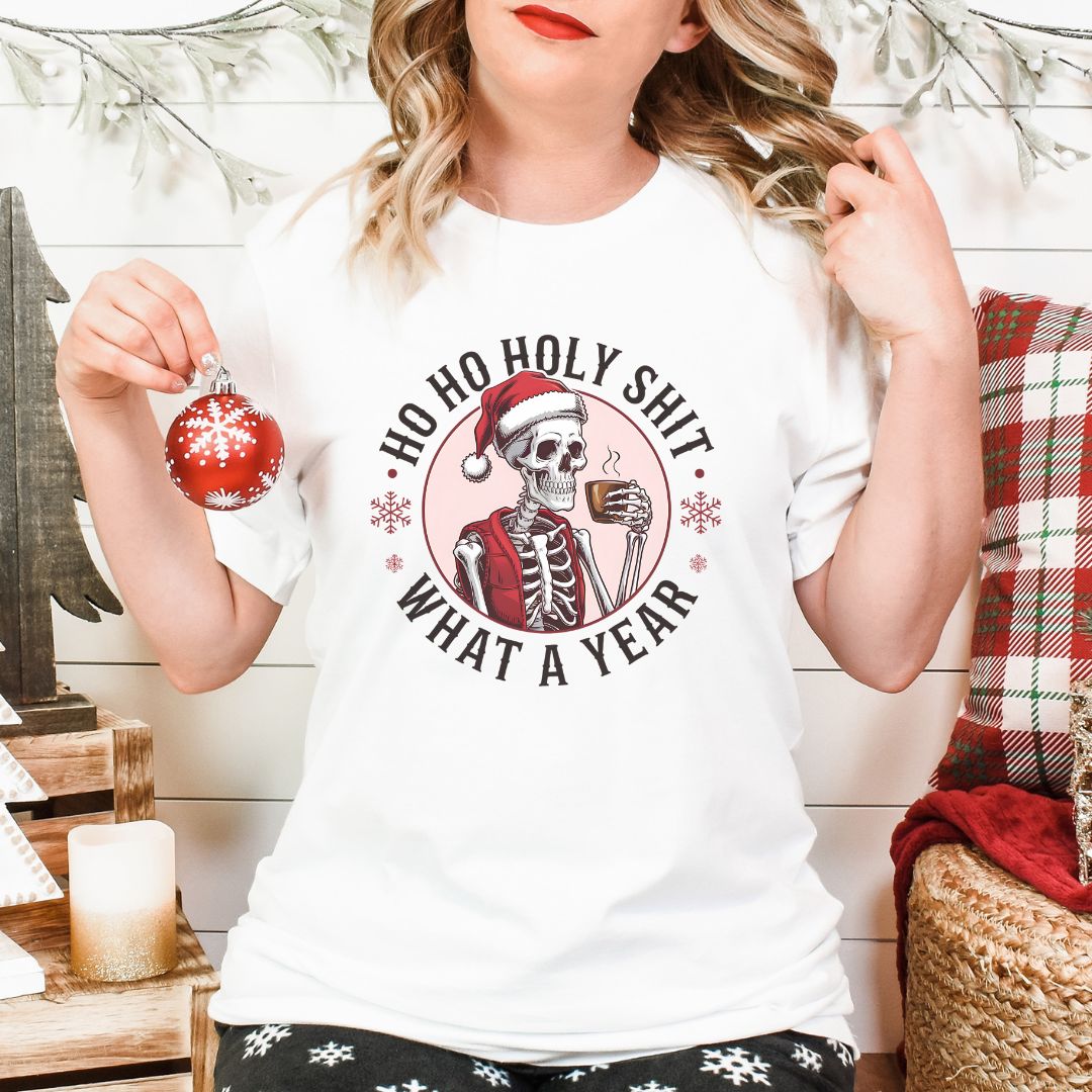 Holy Shit What a Year Unisex Chirstmas T-Shirt