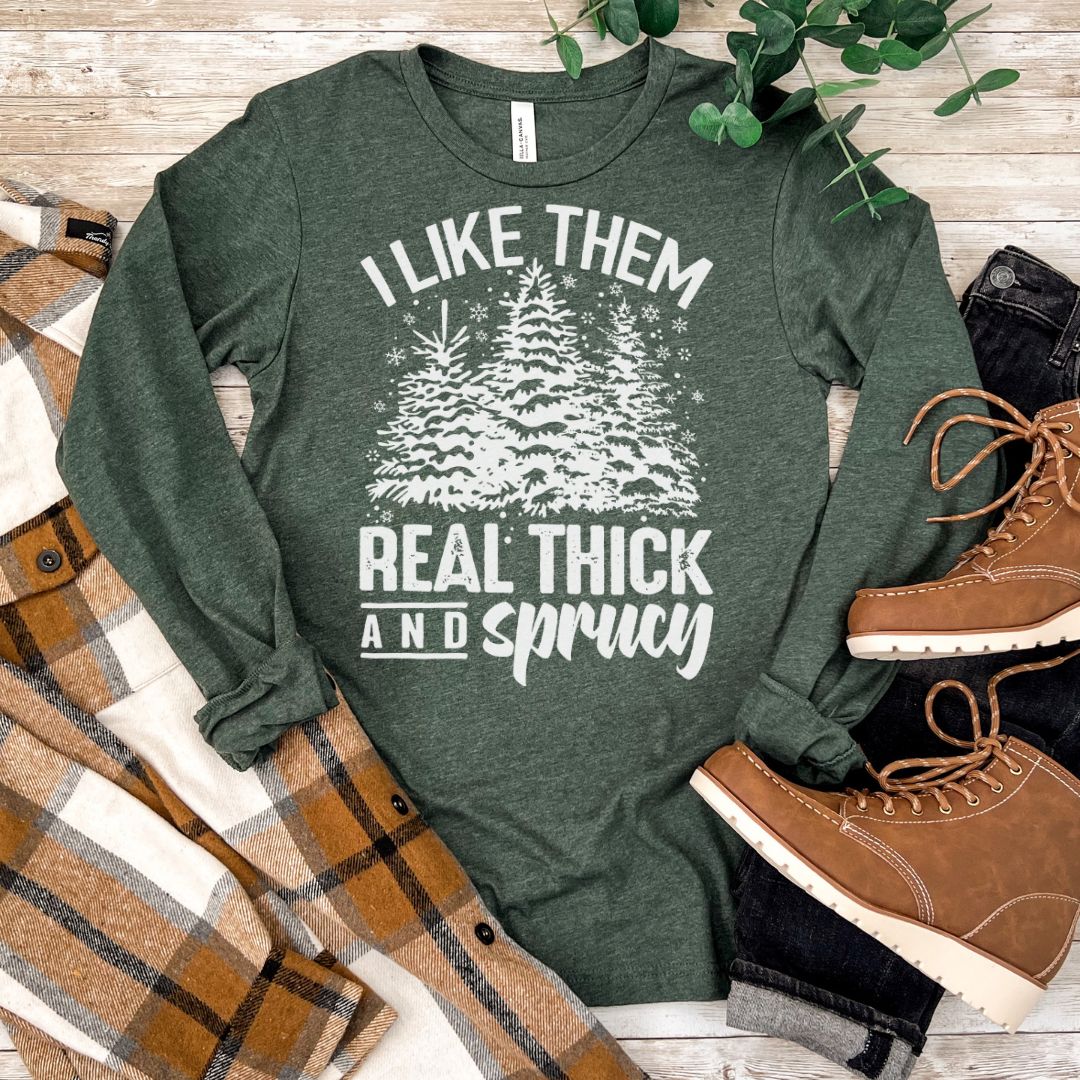 Thick N Sprucy Christmas Long Sleeve Unisex T-Shirt