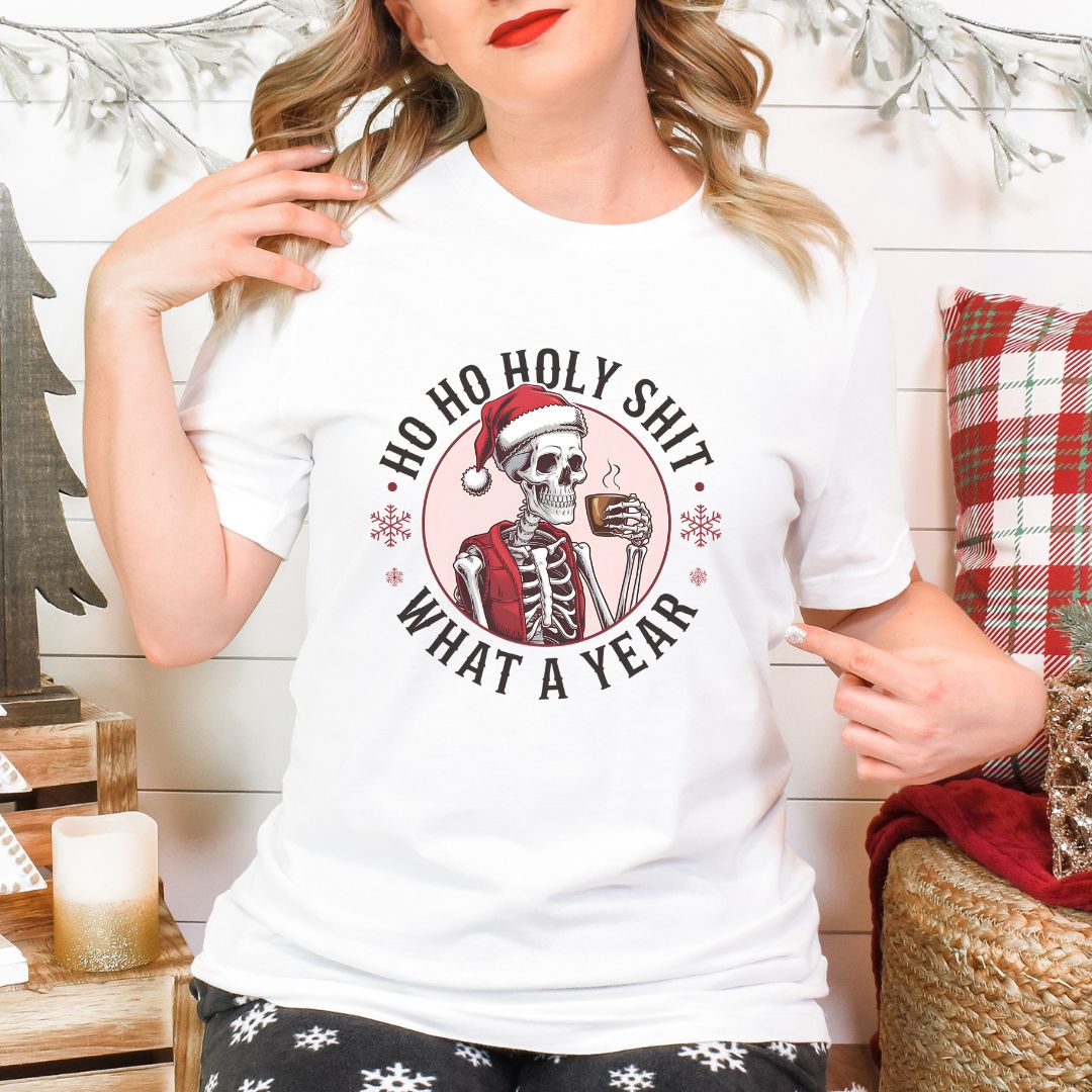 Holy Shit What a Year Unisex Chirstmas T-Shirt