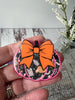 Puffy Boho Pumpkin with Bow Name Badge Reel